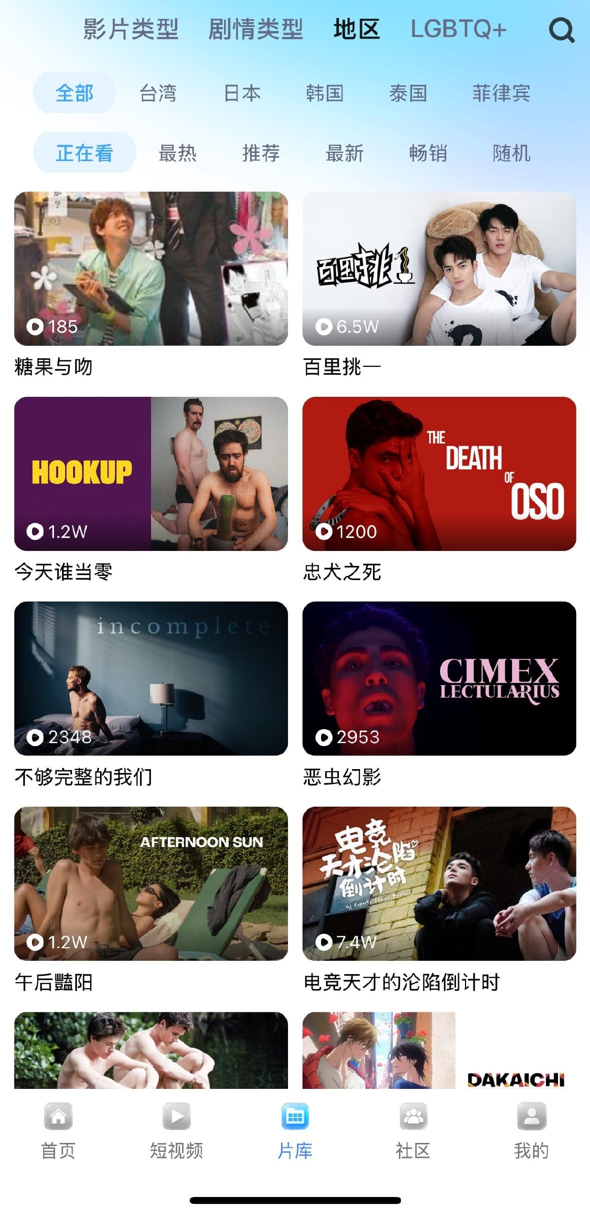 小蓝官网片库地区专题分类标签浏览界面